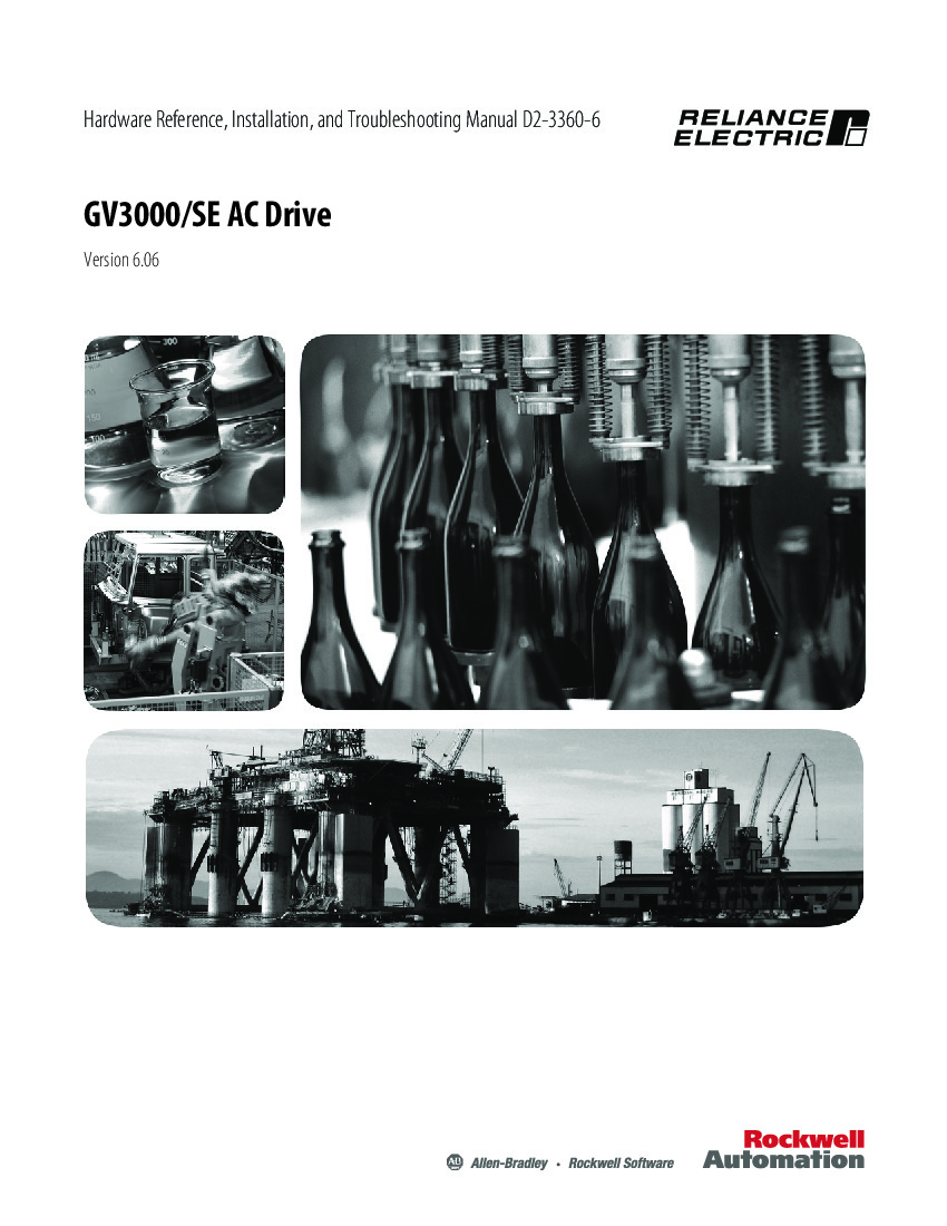 First Page Image of 0-56936-103AA GV3000_SE AC Drive Hardware Reference, Installation, and Troubleshooting Manual D2-3360.pdf